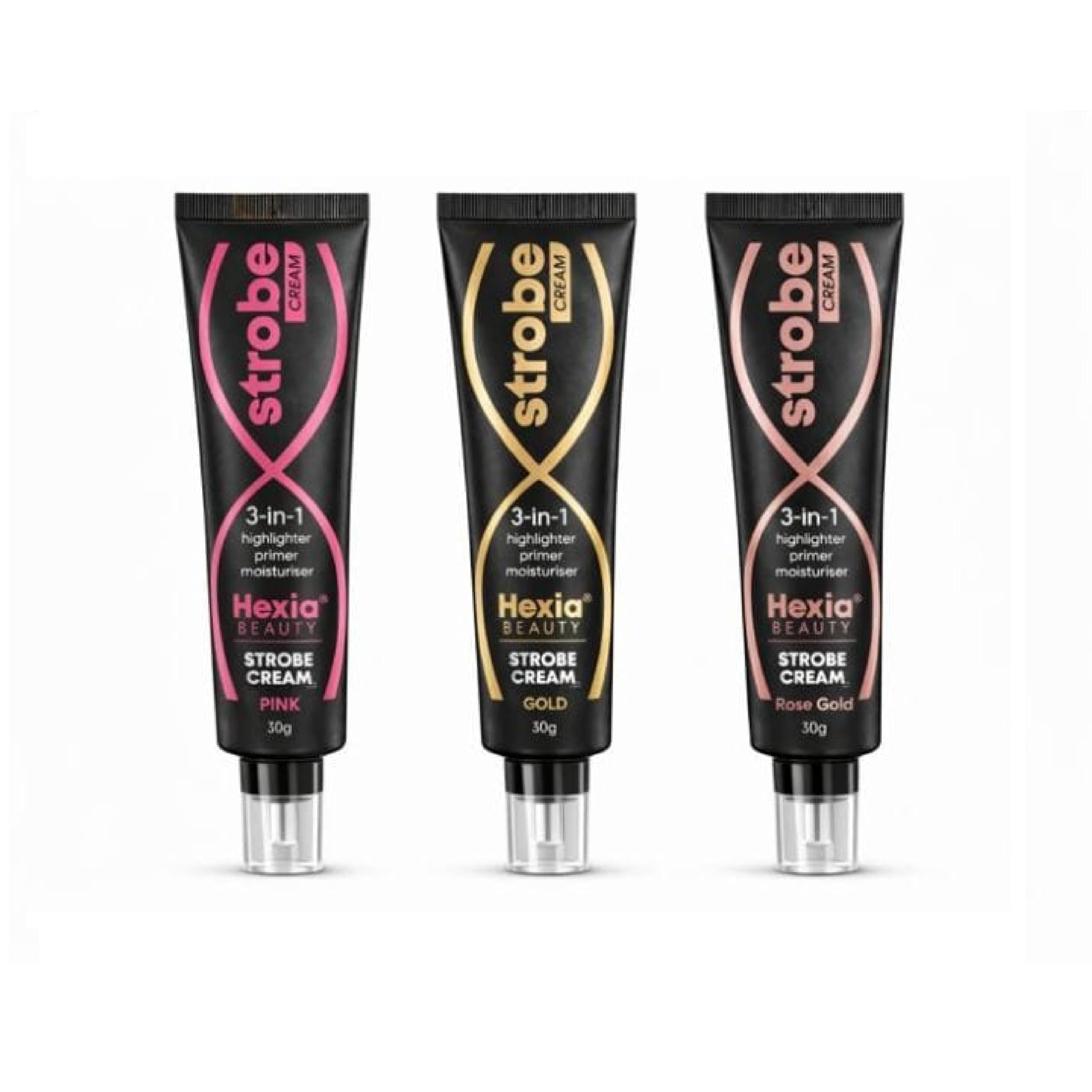 URBAN THREADS Hexia Beauty Strobe Cream, 3-in-1 Highlighter, Primer and Moisturiser, Pink, Gold and Rose Gold, 30g-image-25