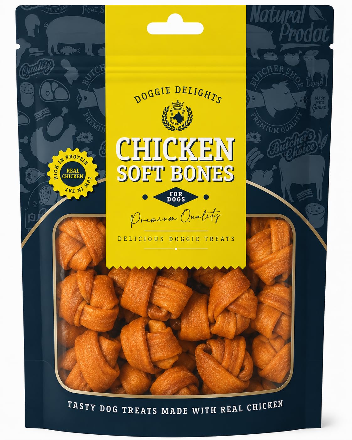 Doggie Delights Chicken Soft Bones High Protein Dog Training Treats 1 x 160g