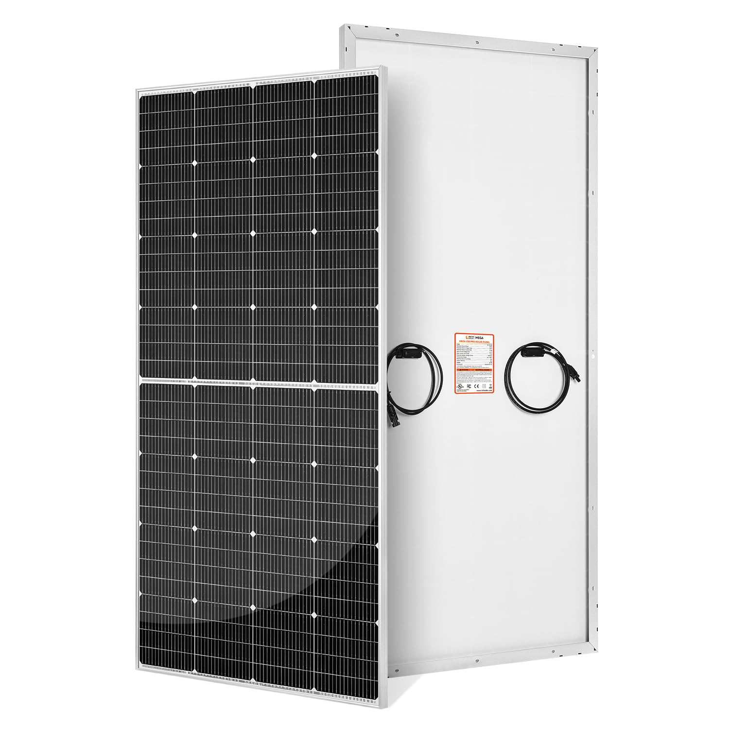 250W 24V 16BB Cell Monocrystalline Solar Panel N-Type Cells High Efficiency Solar Module for RV Trailer Camper Marine Off-Grid
