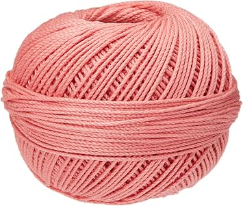 Handy Hands Lizbeth Egyptian Cotton Crochet Thread, Tatting Thread, and Knitting Thread Size 3 50 Grams 120 Yards HH03608, Coral Pink Med