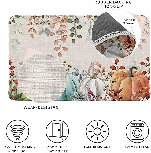 Vista 161 de Tapete de Feliz Navidad, tapete antideslizante para puerta delantera, baño, cocina, dormitorio, patio, entrada, 16 x 24 pulgadas, rojo, negro y verde