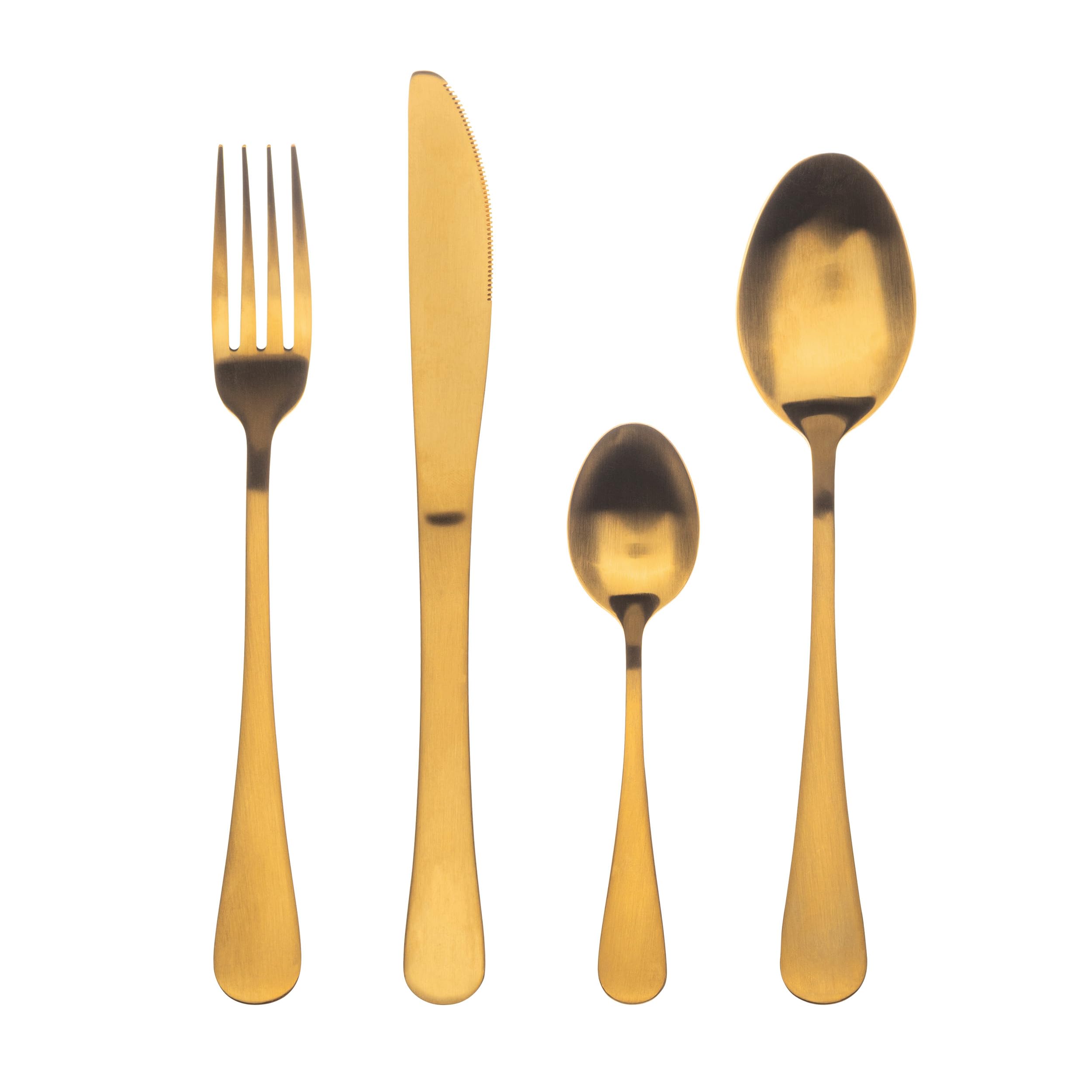 BERGNER Set 24 pezzi di posate in acciaio inox Monaco Oro Opaco