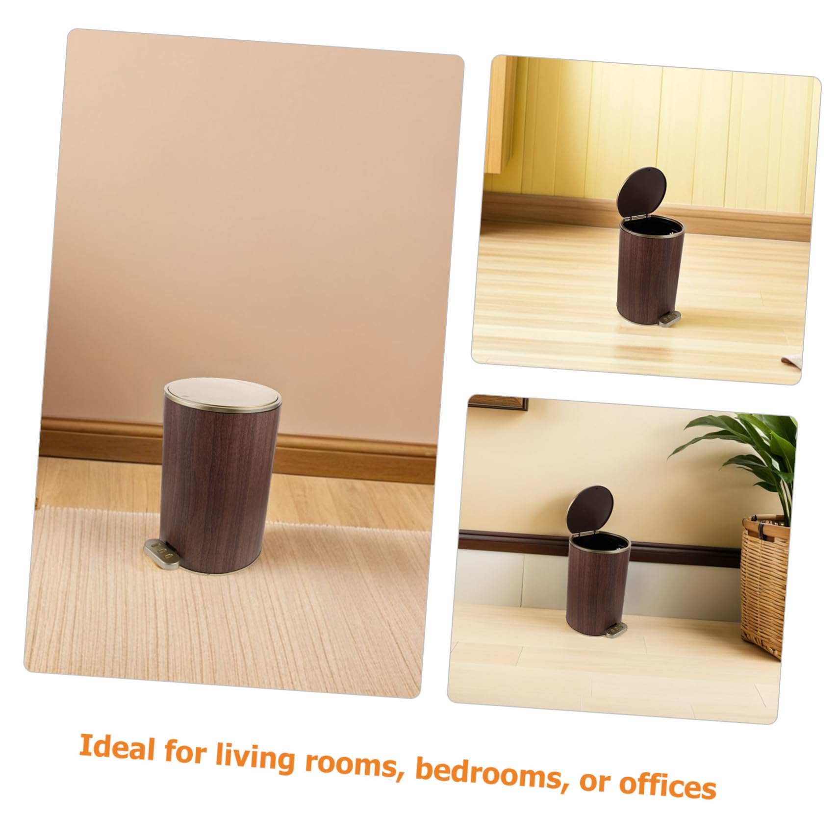 GLEAVI Poubelle Ronde Avec Couvercle à Pédale Conteneur à Déchets Pour Cuisine Salle De Bain Et Chambre Poubelle De Maison Fonctionnelle Et Design Rétro
