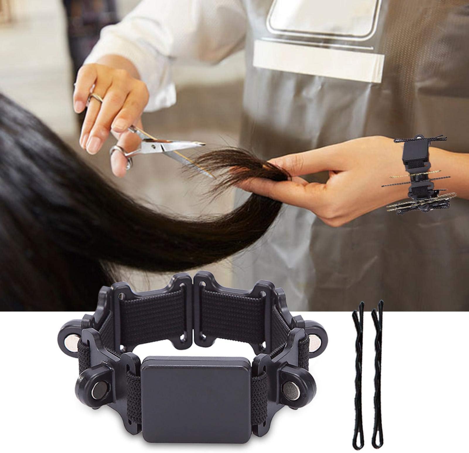 Bulary Hairdressing Salon Accessories, Hair Clips Holder Magnetic Wrist Band Belt Hairpin Collector Screws Pin Hair Clips Bracelet for Hairdressing Holding Tools