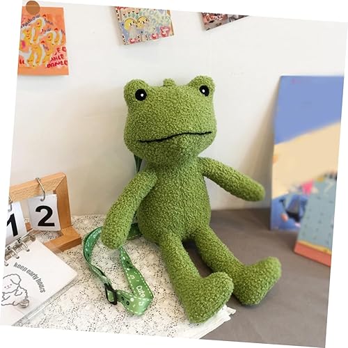 Miniatura 4 de SHERCHPRY mochila linda mochila 'mochilas lindo bolso de forma de rana bolsa de hombro de rana de felpa bolsa de mochila de felpa Bolsos de hombro