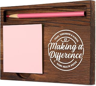 Home Health Squad Making a Difference Self-Stick Note Pad HolderGift for Home Healthcare Nurses Caregivers, Durable and Functional Desk Organizer, Work Desk Retro Note Pad Holder SDZ310