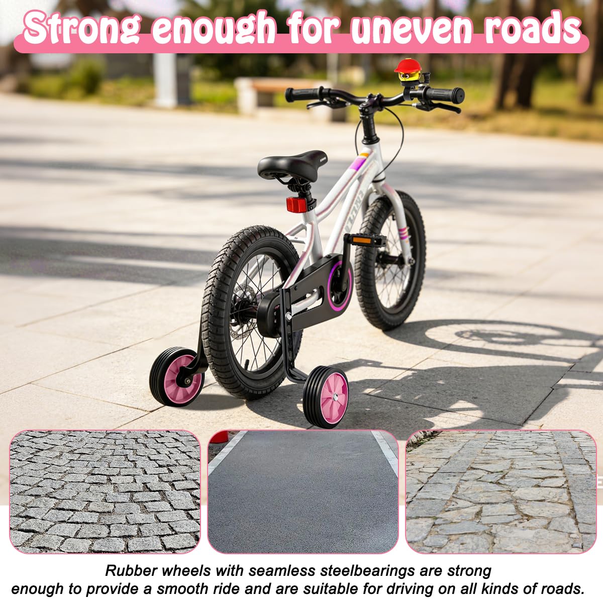 Paia Ruote Ausiliarie per Biciclette per Bambini, Training Wheels 12-20 Pollici