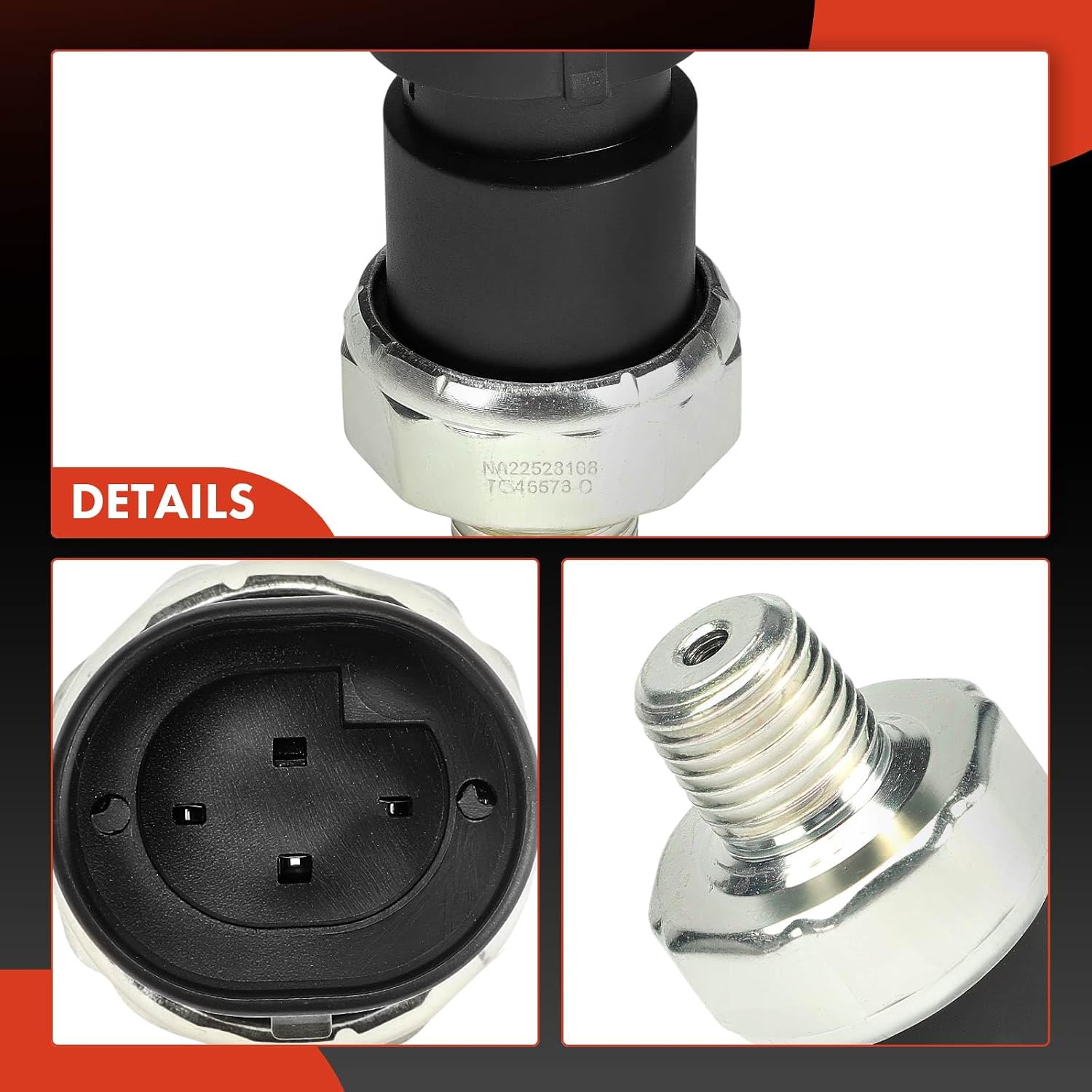 A-Premium Engine Oil Pressure Switch [3 Pins] Compatible with Buick Regal, Century, Electra, LeSabre, Riviera, Skyhawk, Skylark, Somerset & Chevrolet Blazer, Caprice & GMC & Oldsmobile & Pontiac