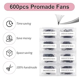 FADLASH Premade Fans Eyelash Extensions 600pcs 14D 20D 25D 30D Volume Lash Extensions D Curl Eyelash Extension Premade Fans Pointy Base Pre Made Fans Lash Extension (20D-0.07D-11-18mm)