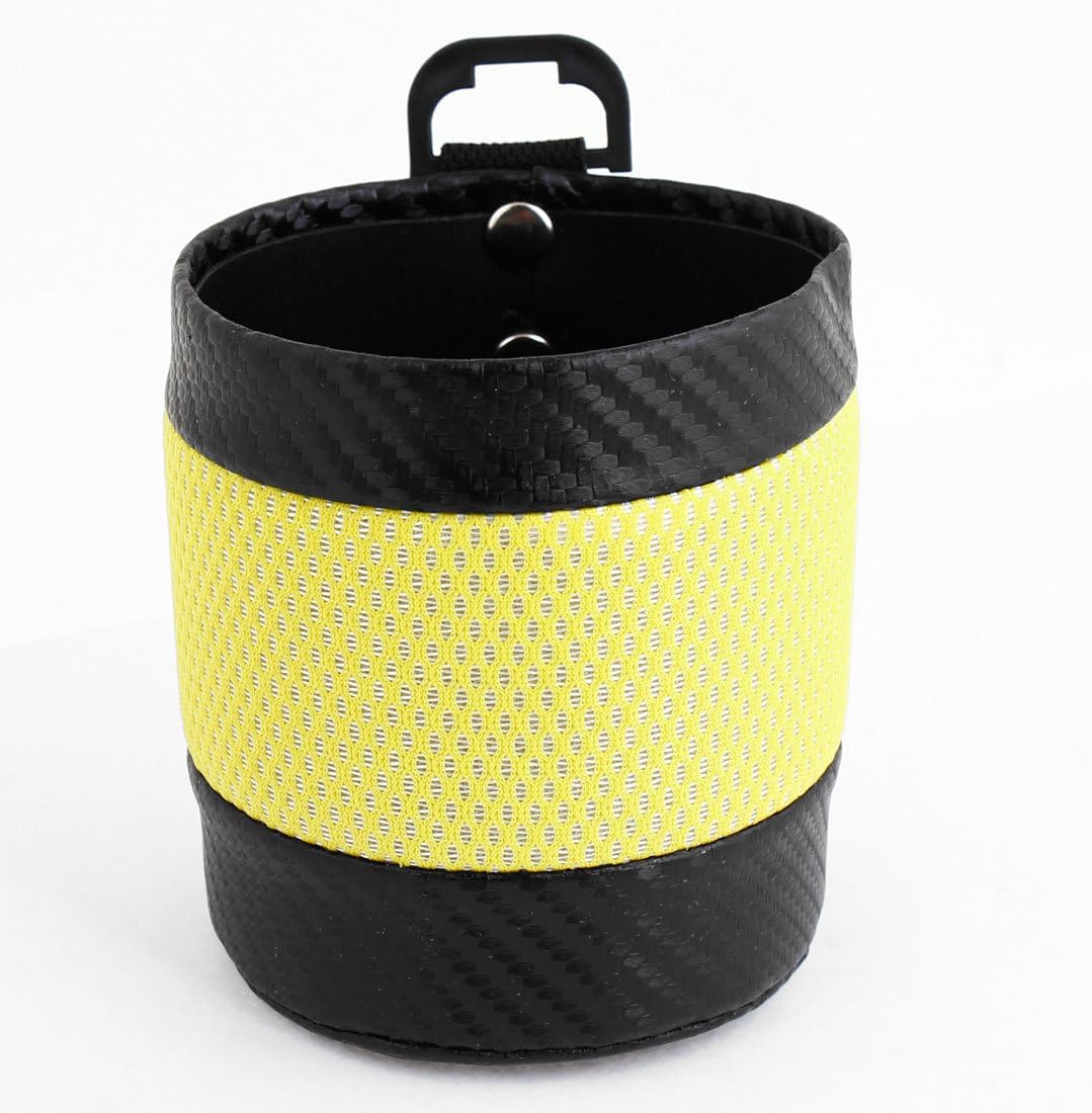 Ruilogod Fiber Pattern Car Air Outlet Storage Phone Case Black Yellow