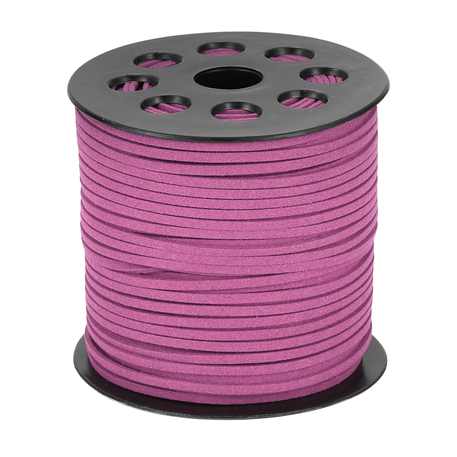 sourcing map 98 Yards x 0.1"(2.6mm) Faux Leather Cord, Flat Suede Cord Leather Strip Braiding String Lace for Jewelry Making Bracelet Necklace Beading Making DIY Crafts, Deep Purple