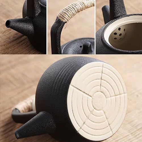 Miniatura 2 de fanquare Juego de té chino de gongfu tradicional, juego de té portátil negro para adultos, servicio de té asiático con calentador de tetera de