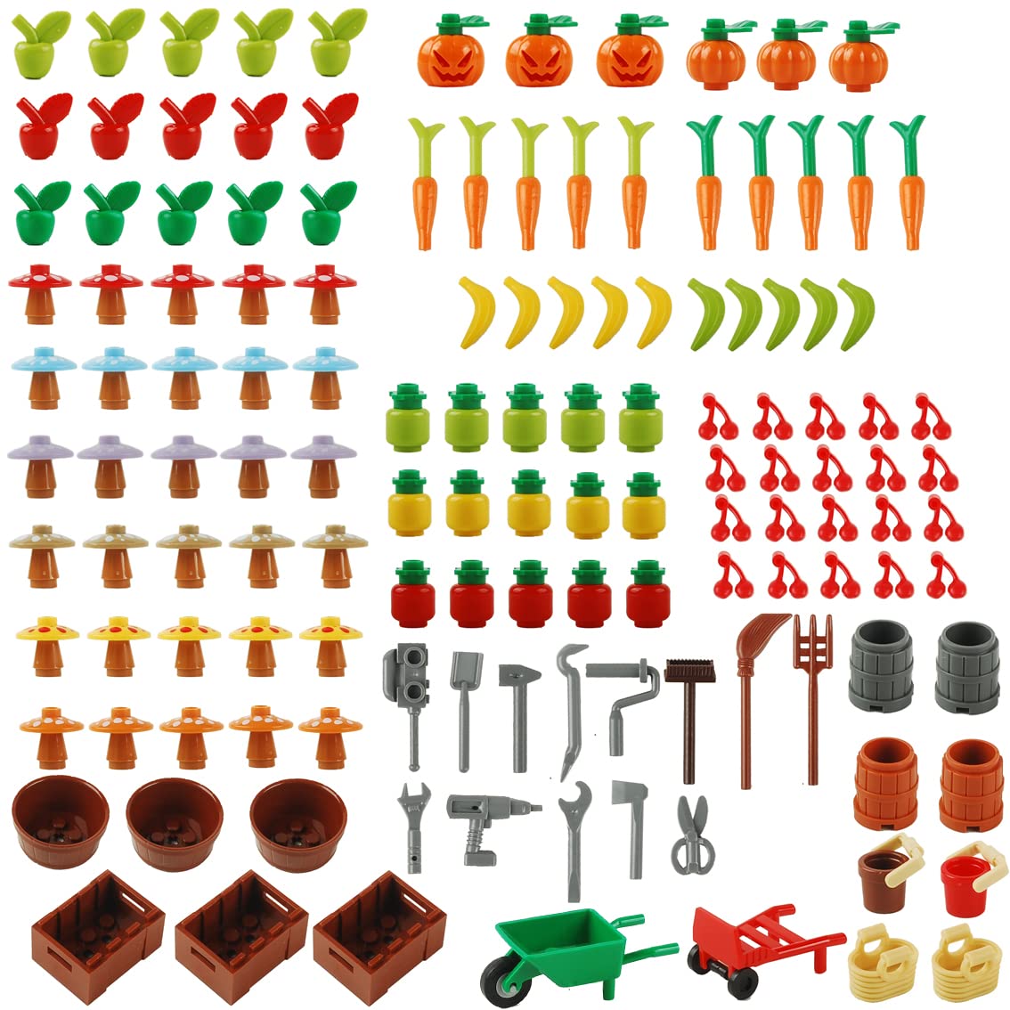 BAENRCY180pcs Food Building Blocks Kitchen Sencery Accessories Food Set Building Bricks Kit DIY Building Set Compatible All Major Brands (#A)