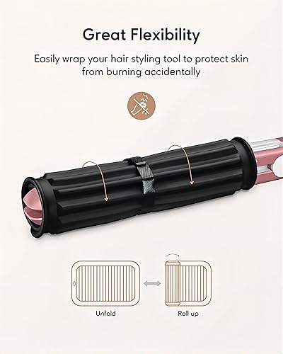 Miniatura 5 de Tapete grande resistente al calor con velcro, organizador de tocador, herramientas de pelo caliente para rizador, plancha plana, alisador de