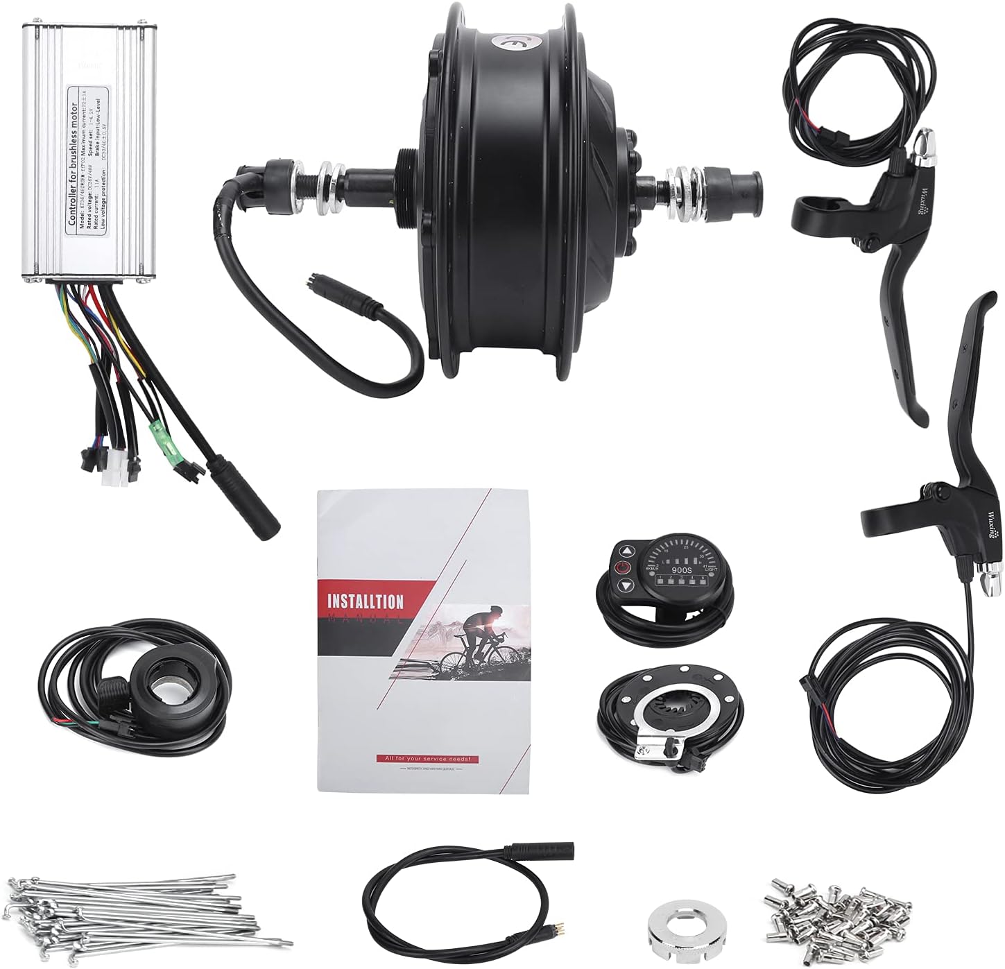 High Strength High Impact Serial Rear Wheel Conversion Kit Electric Conversion Kit for Bicycle DIY 12G Wheel (20" 12G Spoke) for Challenging Cyclists