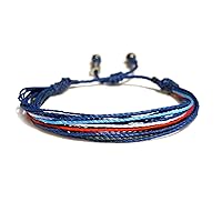 Vista 251 de Colorful Bracelet for Men and Women with Hematite Stones: Handmade Designer Adjustable Multistrand String Knotted Macrame Friendship Bracelet