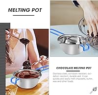Vista 3 de Hemoton Olla de doble caldera de acero inoxidable con inserto universal de acero con mango de silicona para derretir chocolate, mantequilla, queso