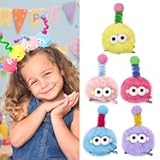Crazy Hair Day Accessories for Girls, Cute Halloween Hair Clips for Girls, Funny Halloween Monster Hair Clips for Kids, 5 Pieces