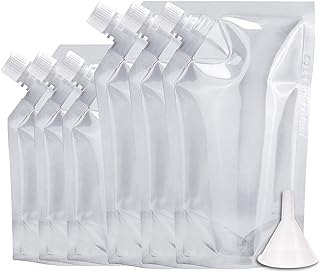 Rum runners for cruise Concealable and Reusable cruise sneak flask Liquor Pouches flask kit Sneak Alcohol Plastic flask hide drinking flask kit (8OZ3 + 16OZ3)