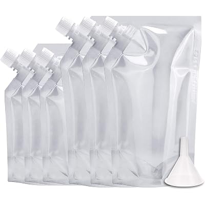 Rum runners for cruise Concealable and Reusable cruise sneak flask Liquor Pouches flask kit Sneak Alcohol Plastic flask hide drinking flask kit (8OZ3 + 16OZ3)