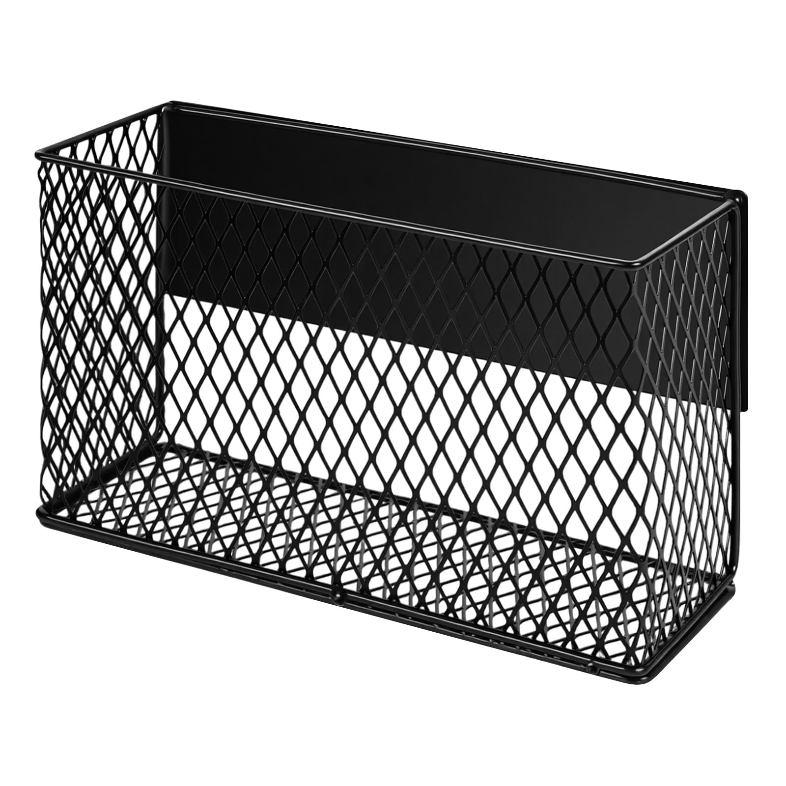 Magnetyczny regał na lodówkę, regał na przyprawy, magnetyczny regał na lodówkę, magnetyczny kosz do przechowywania do domu, kuchni, biura i szkoły, 25,5 x 8,5 x 15 cm, czarny