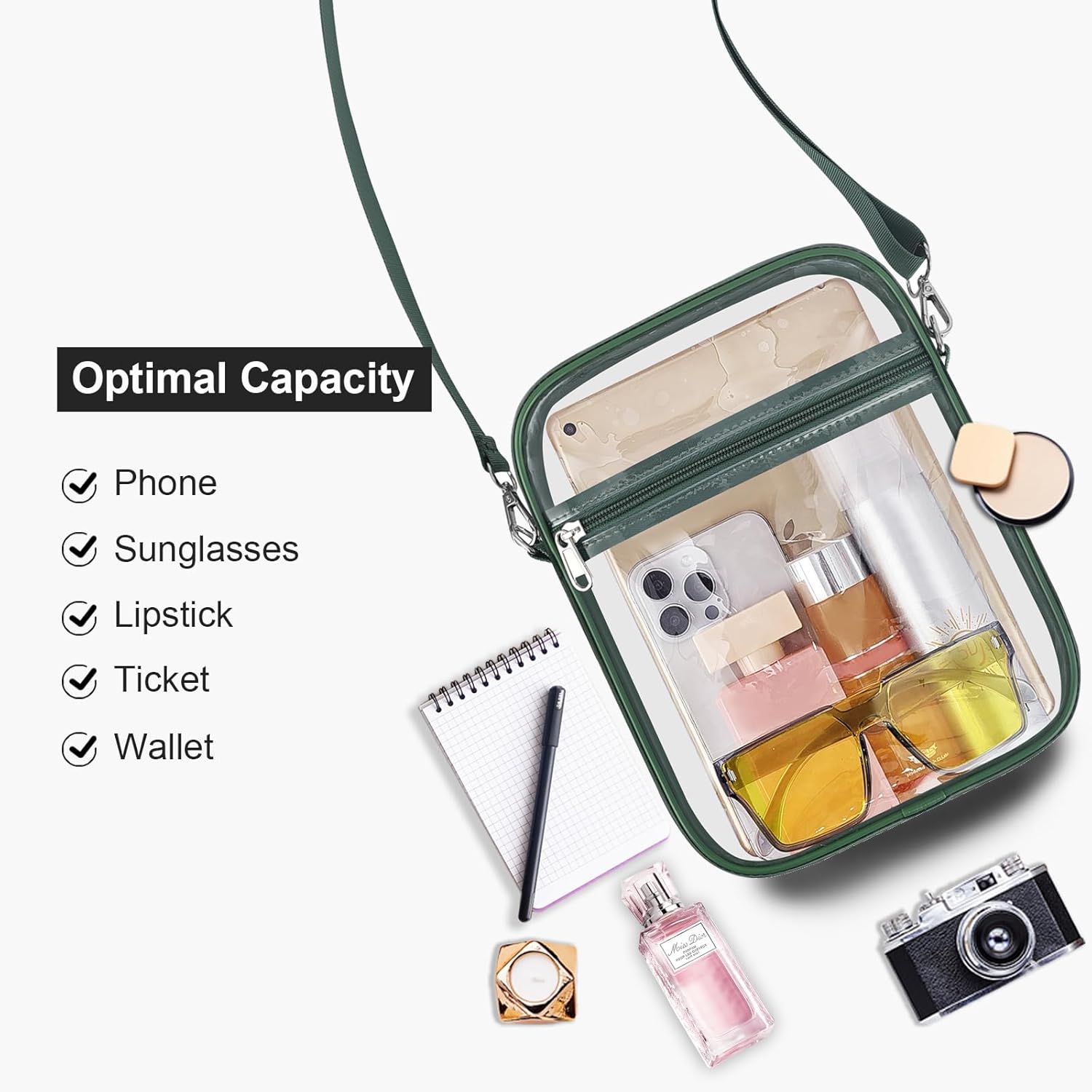 USPECLARE Clear Purse Stadium Transparent Messenger Bag Stadium Approved for Men and Women Clear CrossBody Bag - Image 5