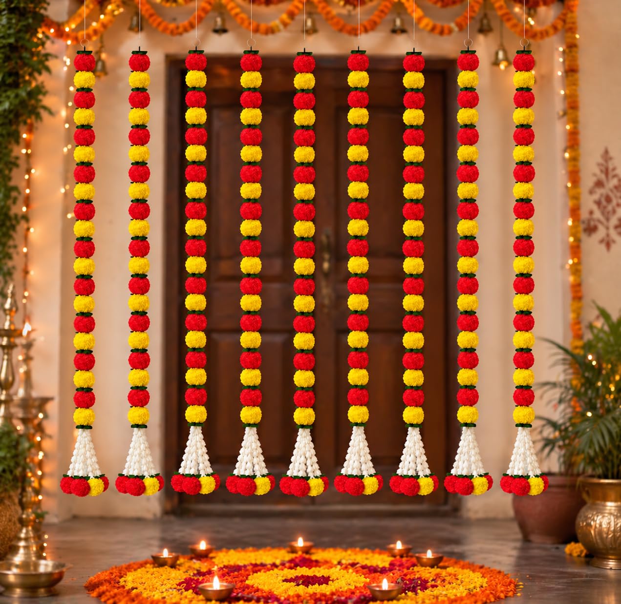 Rajasthan Marigold Garland - Diwali & Pooja Decor -1