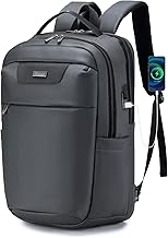 BAGZY Men's 17.3 Inch Laptop Backpack, Large Waterproof Travel Backpack with USB Charging Port Business Work Backpack for College School Business Travel, grey