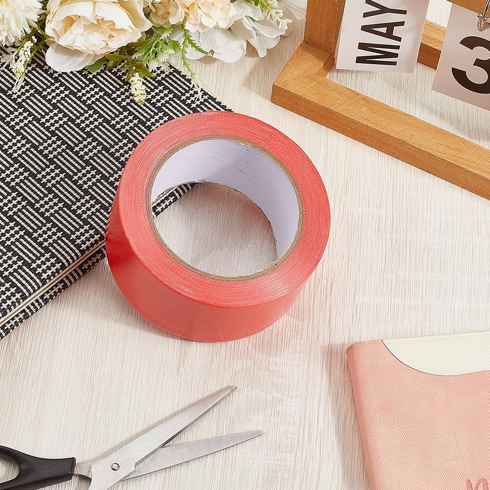 CRASPIRE 82Ft X 2In Bookbinding Repair Tape Red PE Cloth Library Daily Supplies Waterproof Self Adhesive Tape Book Seam Sealing Craft for Reinforcing Protecting Covering Broke Mending Old Books