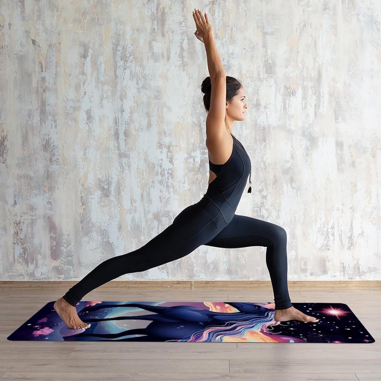 Yoga Towel, Galaxy Unicorn Pattern Non Slip Sweat Absorbent Hot Yoga Mat Towel for Hot Yoga, Pilates and Fitness - 72.8" x 26.8"