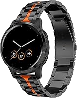 Vista 5 de YEEJOK Vivoactive - Correa de metal 4S, Venu 3S/2S, compatible con correas de reloj Fossil de 0.709 in, correa de acero inoxidable esmaltado