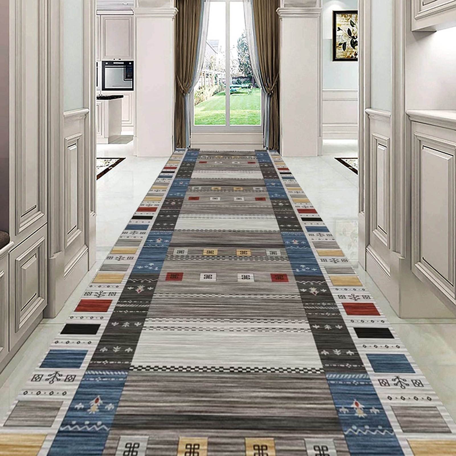 Läufer Teppich Flur rutschfest Schmaler Flurläufer Teppiche, Grauer Flur Teppichläufer 1m 1,5m 2m 2,5m 3m 3,5m 4m 4,5m 5m 5,5m 6m extra Lange Teppiche – Breite 60cm 70cm 80cm 100cm