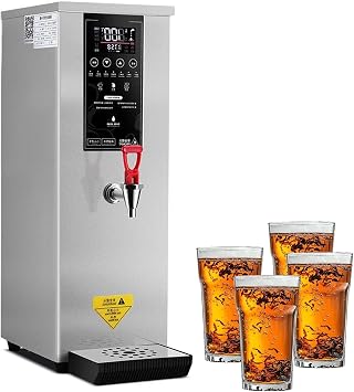 25L Commercial Large Capacity Stainless Steel Hot Water Dispenser Temperature Control Electric Boiling Bucket for Coffee Shops Milk Tea Shops Restaurants,Silver