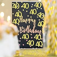 Vista 6 de Sumind 200 piezas de confeti dorado con purpurina para aniversario de 40 cumpleaños para decoración de mesa, regalos de cumpleaños, bodas