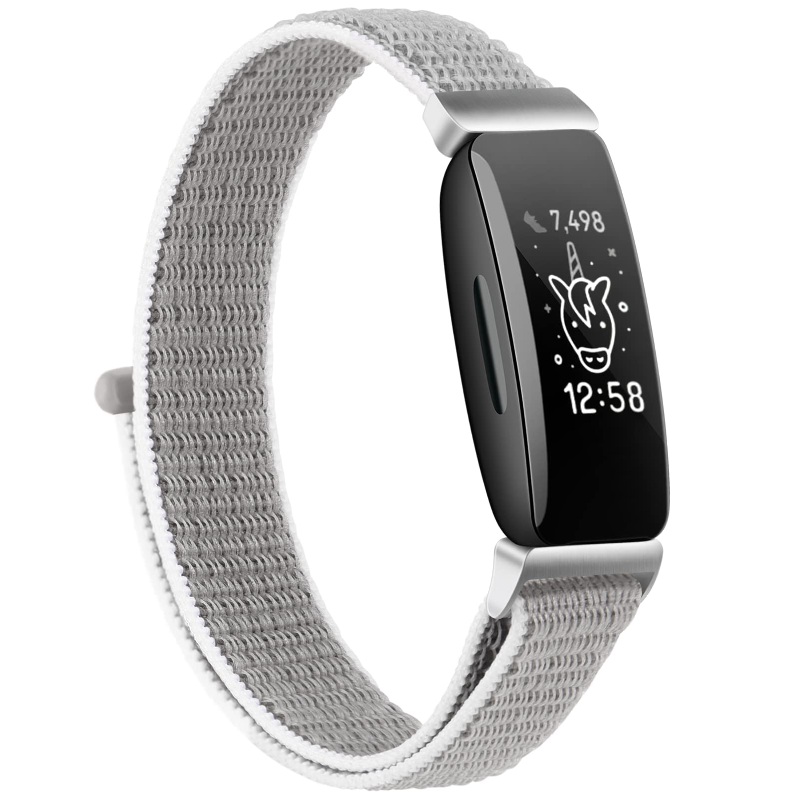 Nylon Ace 3 Bands Compatible with Fitbit Ace 3 Straps - Soft Skin-Friendly Breathable Ace 3 Bands for Watch Band Wrist Strap Bracelet Accessories (Gray)