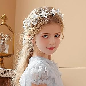 Diadema Accesorios Para El Pelo De Comunion Corona Flores Niña