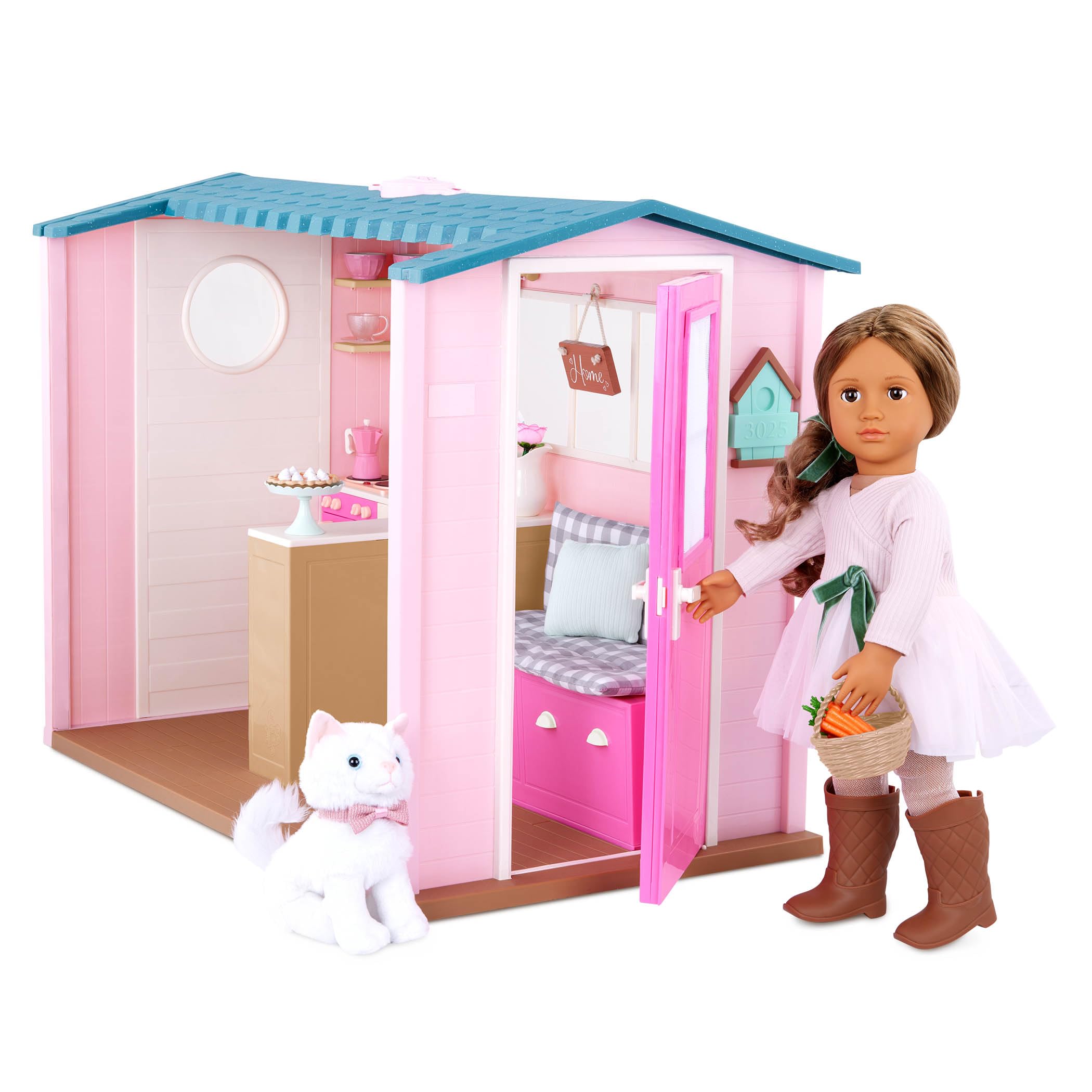 Our Generation - Maison de Campagne OG - Maison de poupée - Meubles, Aliments pour Enfants et Sons d'animaux - Accessoires pour poupées de 46 cm - Jouets pour Enfants de 3 Ans et +