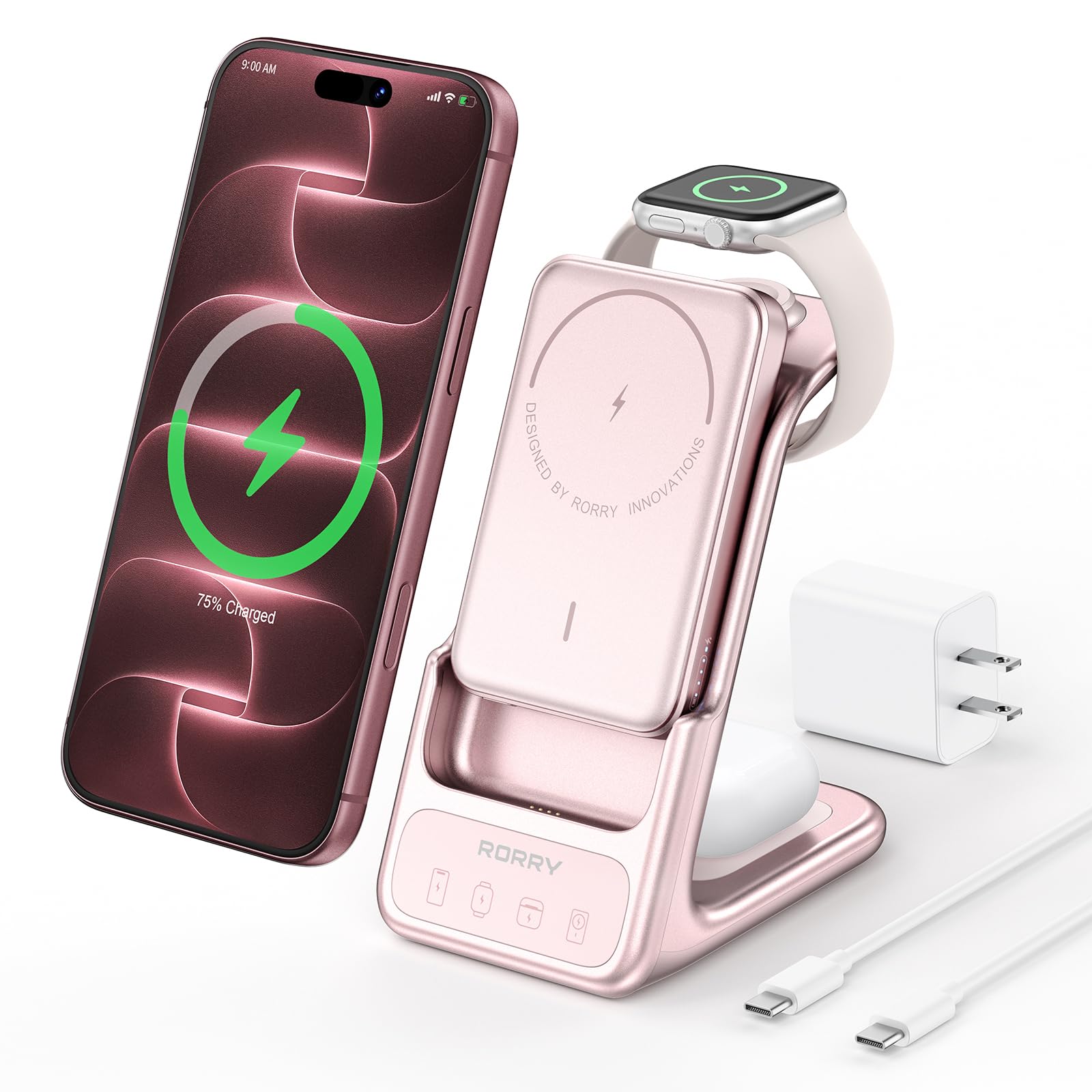 RORRY AuraDock Charging Station for Apple — 10000mAh Detachable Power Bank