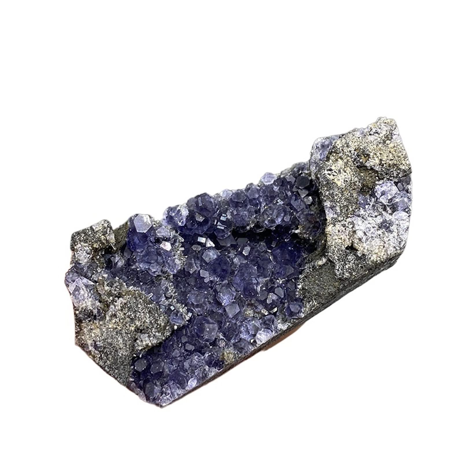 Cristallo Naturale Grezzo Tanzanite poliedrica Naturale Blu Viola Fluorite Esemplari di grappoli Pietre e Cristalli di Livello Gemma Raccolta domiciliare(Size:Taille Unique)