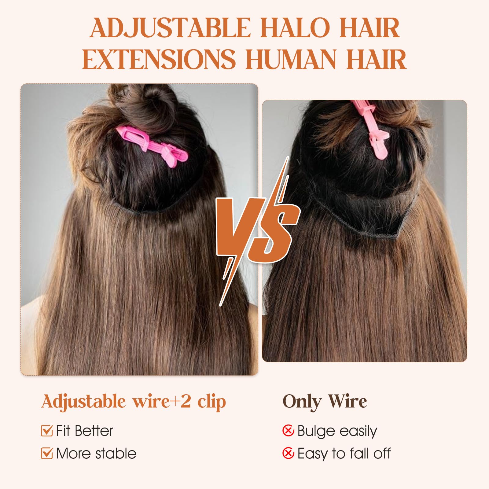 Real Human Hair Halo Extensions 12 Inch Short Wavy Adjustable Wire Amazon.com : BUPPLER Halo Hair Extensions 12 Inch Invisible  main image 4