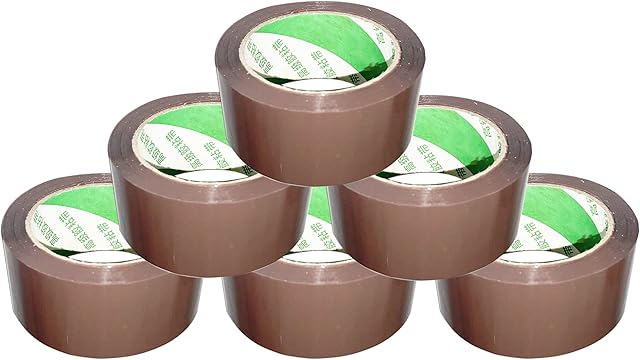 Strong Heavy Duty Packing Tape - Great Sticky Tape for Parcel Boxes, Long Term Storage Adhesive Tape for Shipping & Moving | Industrial House Hold Uses, Pack of 3 & 6 Roll, Brown & Clear (48mm x 66m)