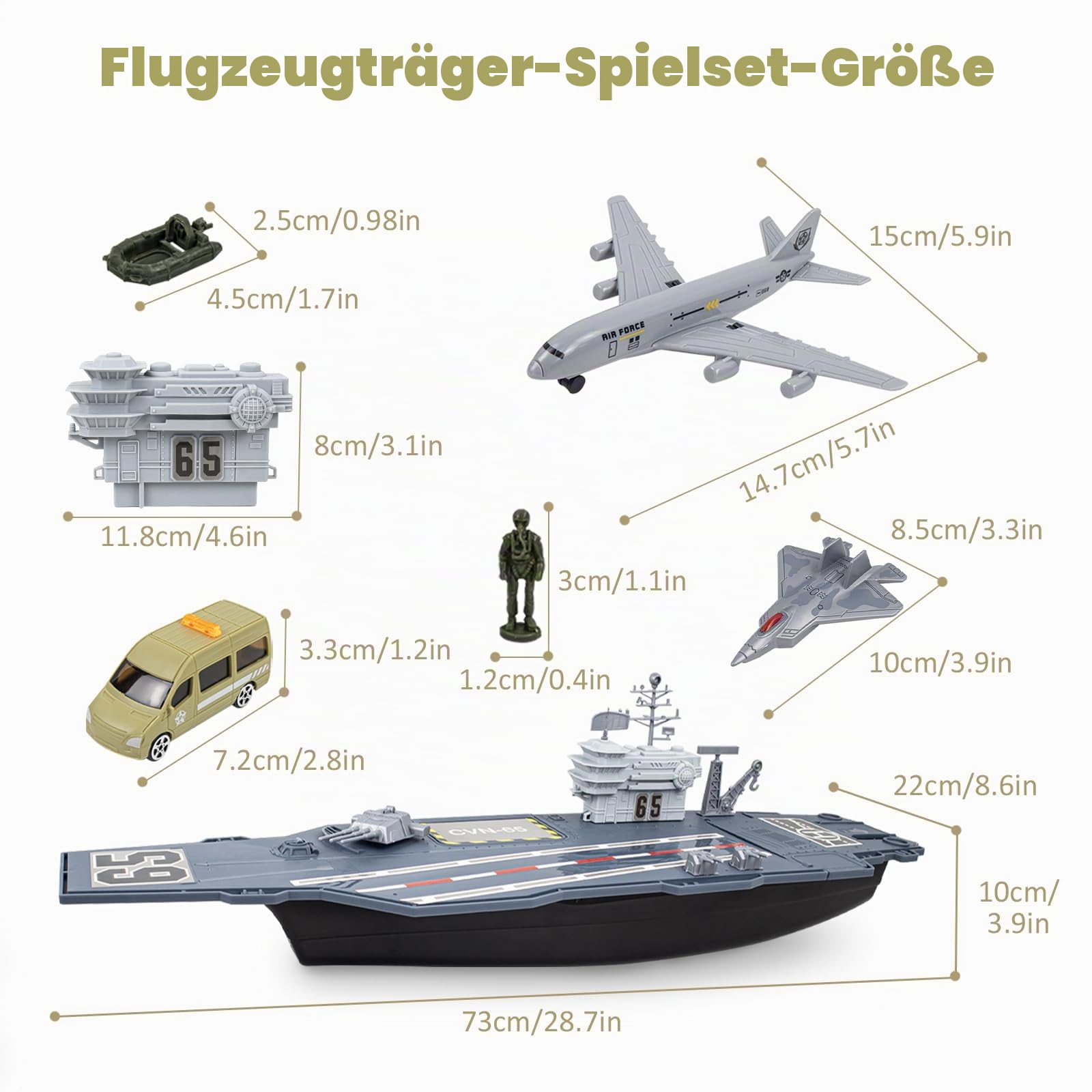 RedCrab Flugzeugträger Spielset, Militär Schlachtschiff Modell Spielzeug mit Militar Auto, Militärflugzeuge, Hubschrauber Spielzeug Panzer und Armee Männer Actionfiguren für Kinder ab 3 Jahre