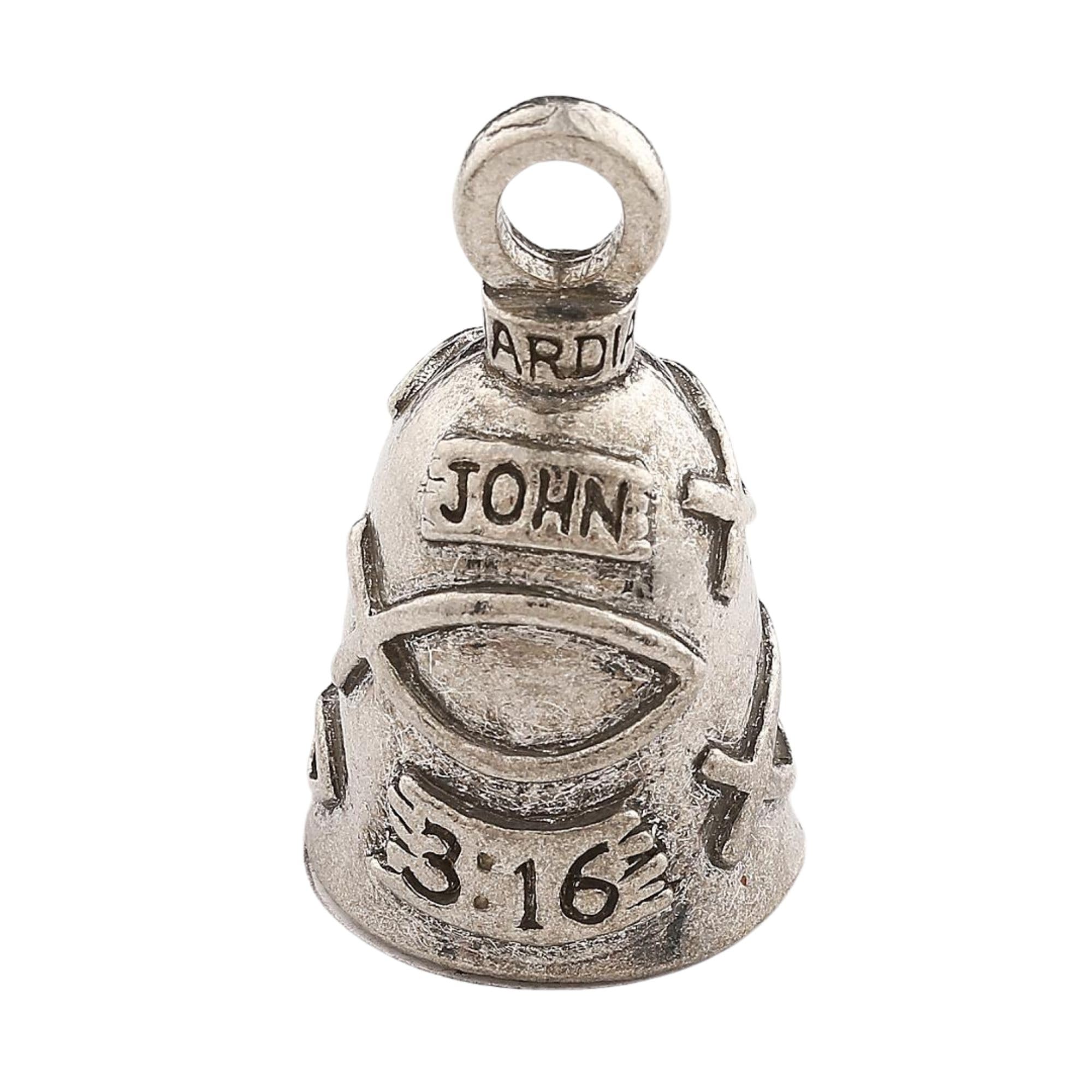 Guardian Bell Religious Good Luck Bell w/Keyring & Black Velvet Gift Bag | Motorcycle Bell | Lead-Free Pewter | Made in USA