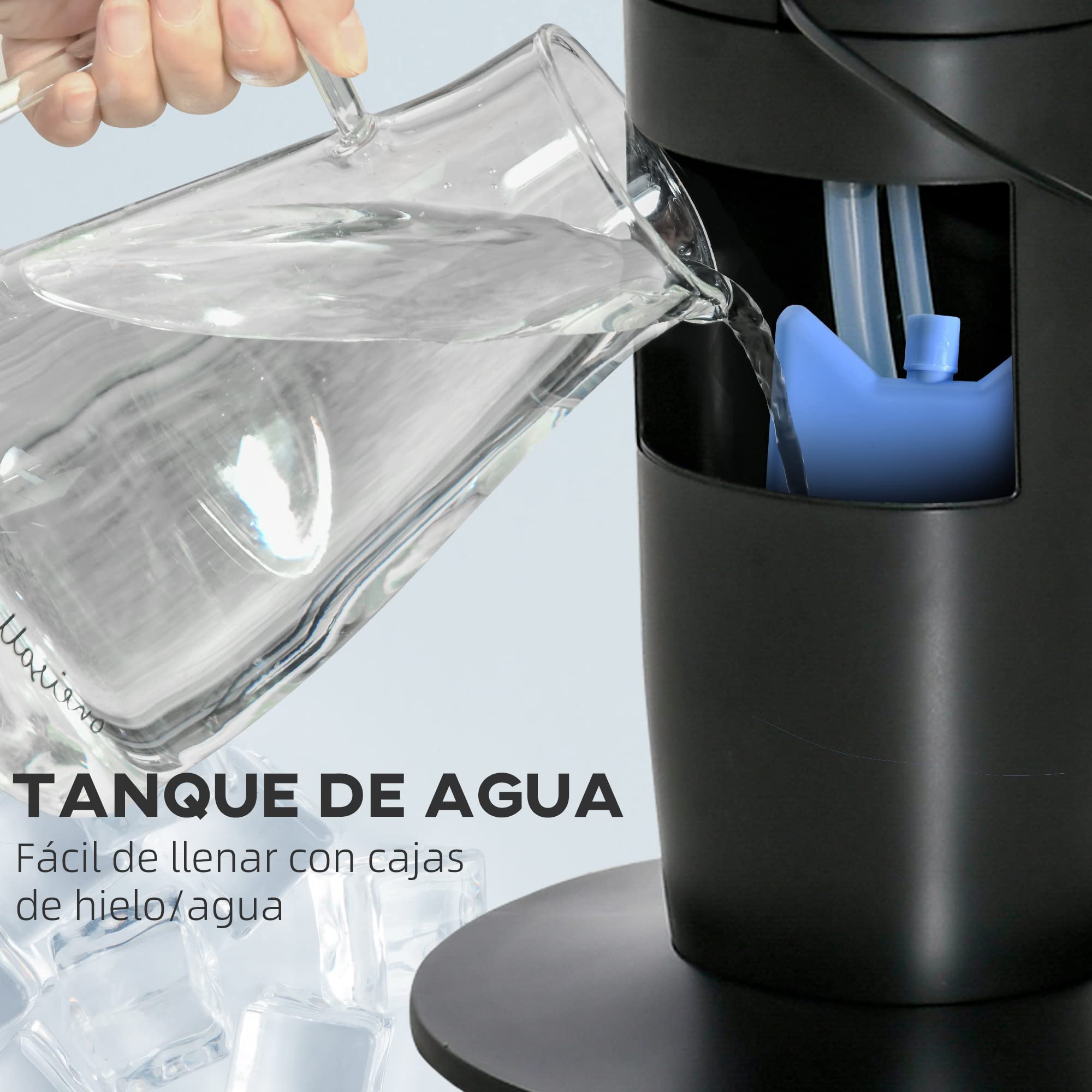 HOMCOM Climatizador Evaporativo 60W Silencioso con Mando a Distancia 3 Velocidades 4 Modos Oscilación 70° Pantalla LED Táctil y Temporizador 12h para Dormitorio Salón 31,5x31,5x107 cm Negro