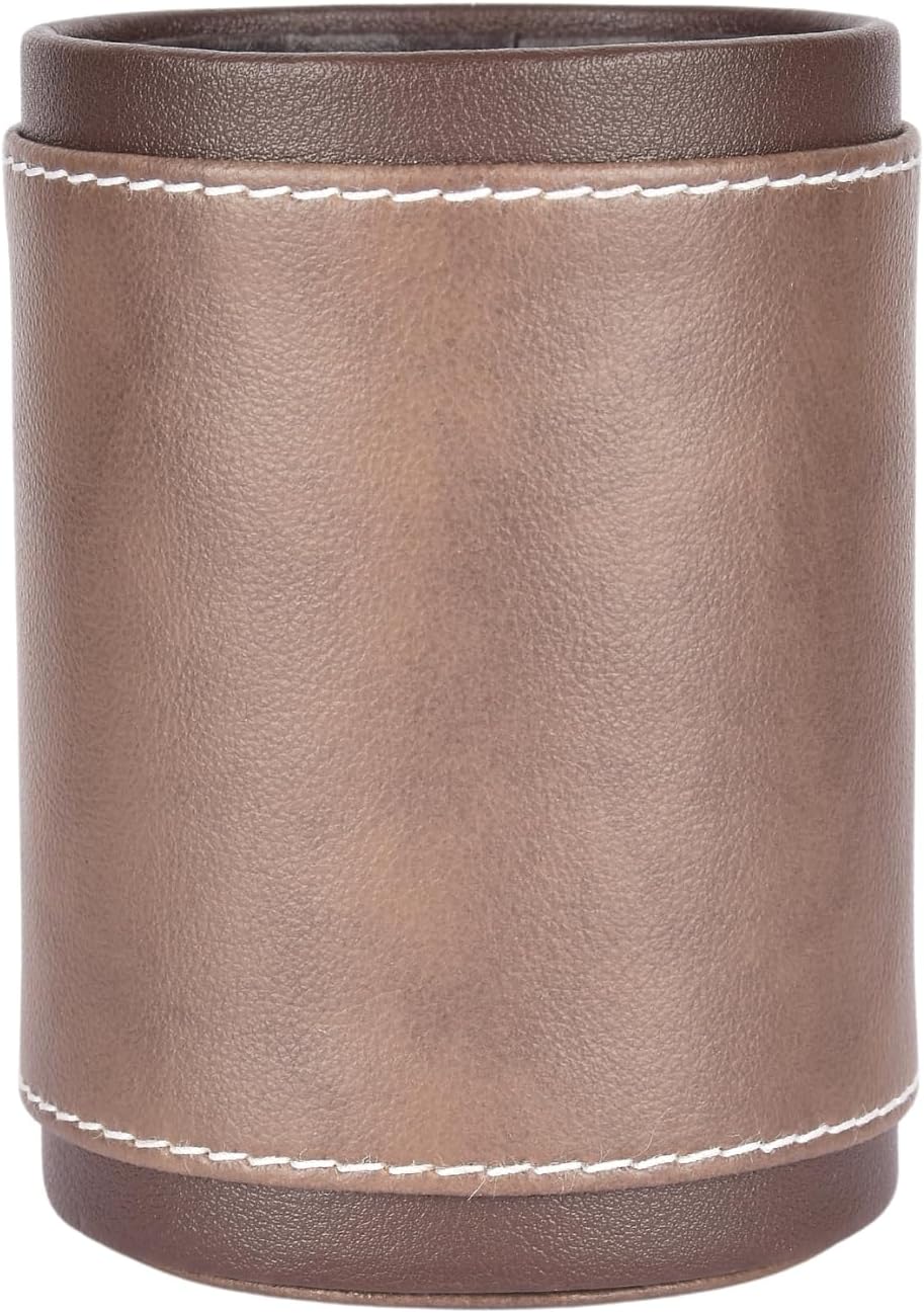 Premsons® Two-Tone Leather Pen Stand (Light Brown & Dark Brown)