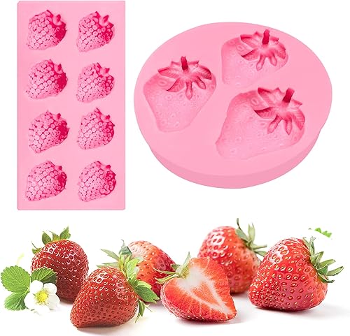 Moldes de fondant de fresa mini moldes de silicona para decoración de pasteles de chocolate de frutas para hornear cupcakes mouses caramelos