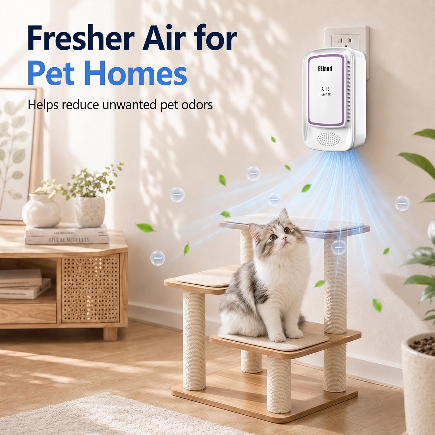 3-Pack Cat Litter Deodorizer, Plug-in Ionizer for Home