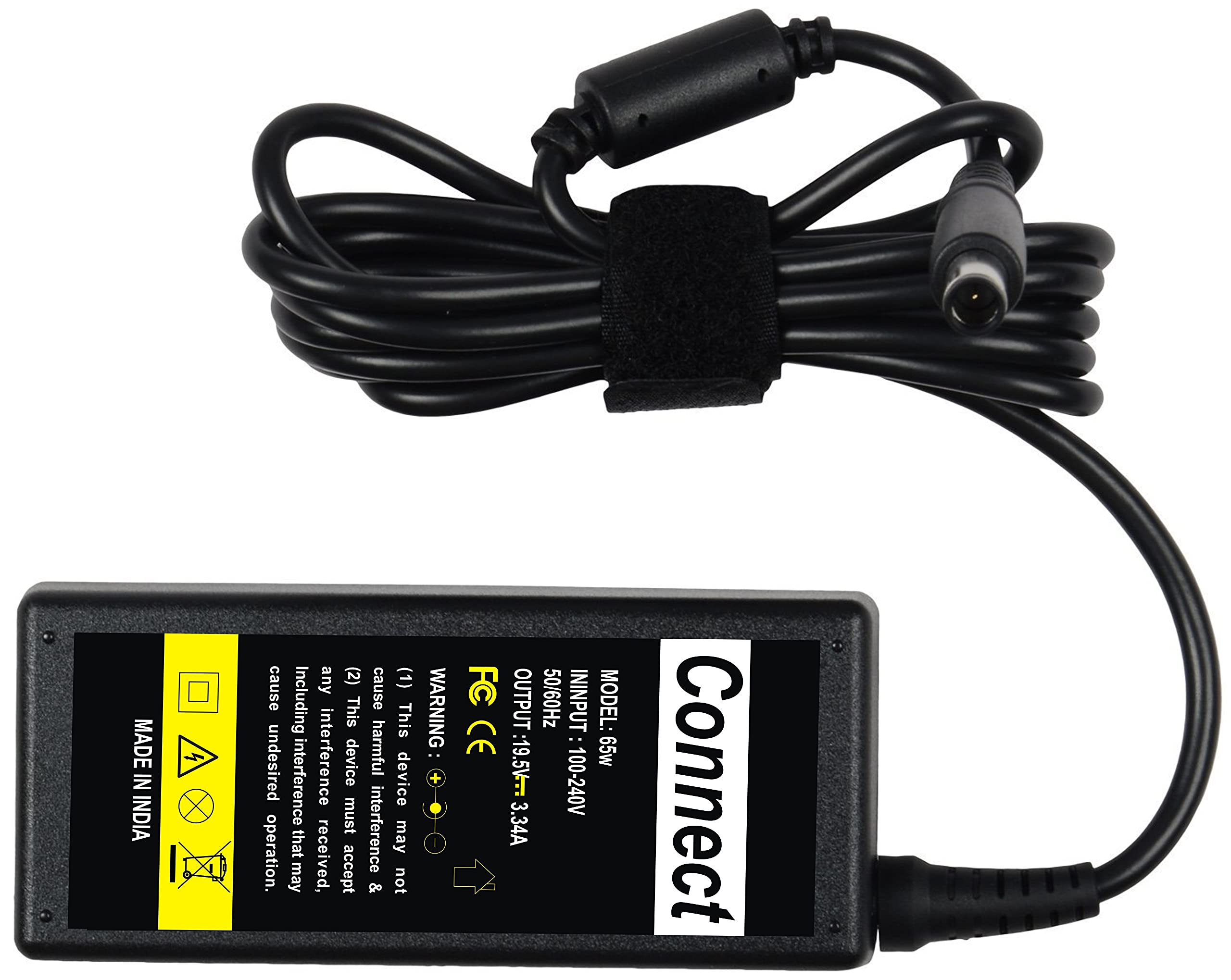 Connect Laptop Charger Compatible for Dell Latitude E5500, E5510, E5520, E5530, E5540, E5550 Big Pin 65w 3.34a (Power Cord Included)