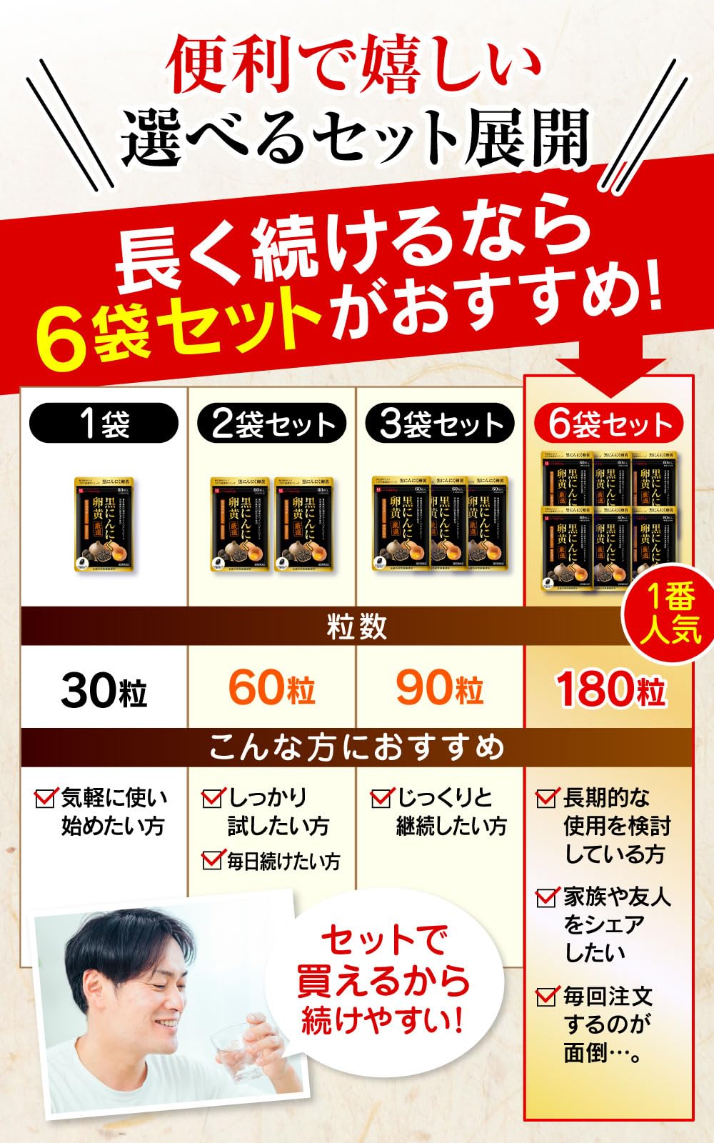 ハーブ健康本舗 黒にんにく卵黄 60粒 6袋セット