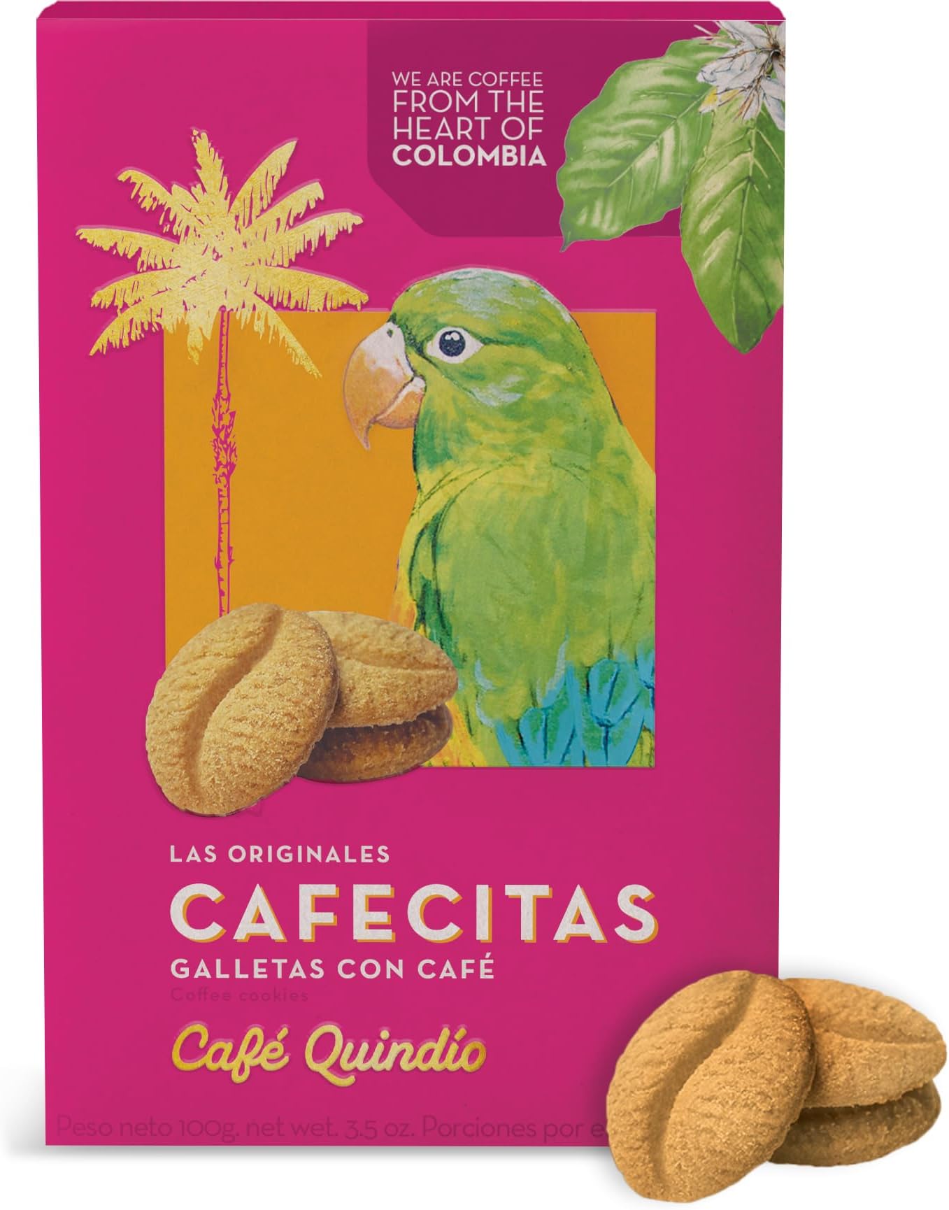 Coffee Cookies Cafecitas 3.5 oz (100g) Box - Approximately 22 Cookies